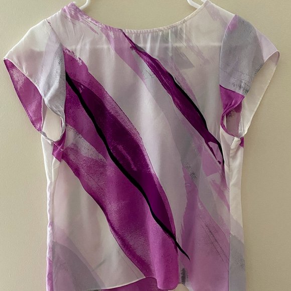 White House Black Market Tops - White House Black Market Purple Blouse Size S